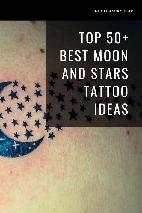 Moon And Stars Tattoo Mom And Daughter, Tattoos For Moon Lovers, Sun Moon Star Tattoo Designs, Small Tattoos Moon And Stars, Mother Daughter Tattoos Moon And Stars, Sun Moon And Stars Hand Tattoo, Celestial Tattoo Ideas Sleeve, Moon And The Stars Tattoo, I Love You To The Moon And Back Tattoo Ideas