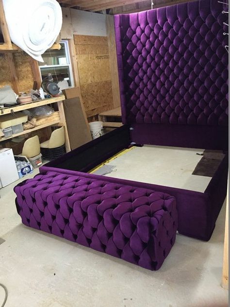 Purple Toss Pillows, Purple Bed, Bed King Size, Sofa Bed Size, Bed Headboards, Purple Mattress, Bed Price, Lit King Size, Sofa Bed Mattress