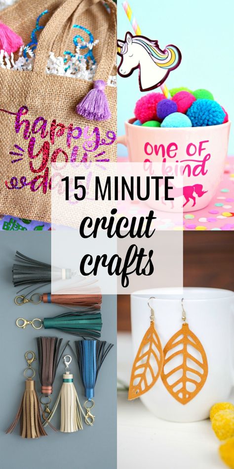 Looking for quick and easy Cricut projects you can make in 15 minutes or less? Well, you’ve come to the right place because I’ve created a fabulous collection of quick and easy 15 Minute Cricut Craft Projects. #cricutcreated #cricutcrafts Craft Kits To Make And Sell, Easy Cricut Gifts, Crafts For Cricut, Profitable Crafts, Cricut Images, Free Cricut, Quick Crafts, Cricut Craft, Crafts To Make And Sell