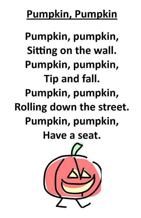 Itty Bitty Rhyme: Pumpkin, Pumpkin - we use this one often for toddlers as a transition for story time, since it ends in "Have a seat." :) Pumpkin Songs For Preschoolers, Halloween Songs For Infants, Pumpkin Theme Activities For Toddlers, October Curriculum For Toddlers, Pumpkin Fingerplays, Pumpkin Songs For Kids, Songs For Toddlers Circle Time, Pumpkin Songs Preschool, Pumpkin Songs For Toddlers