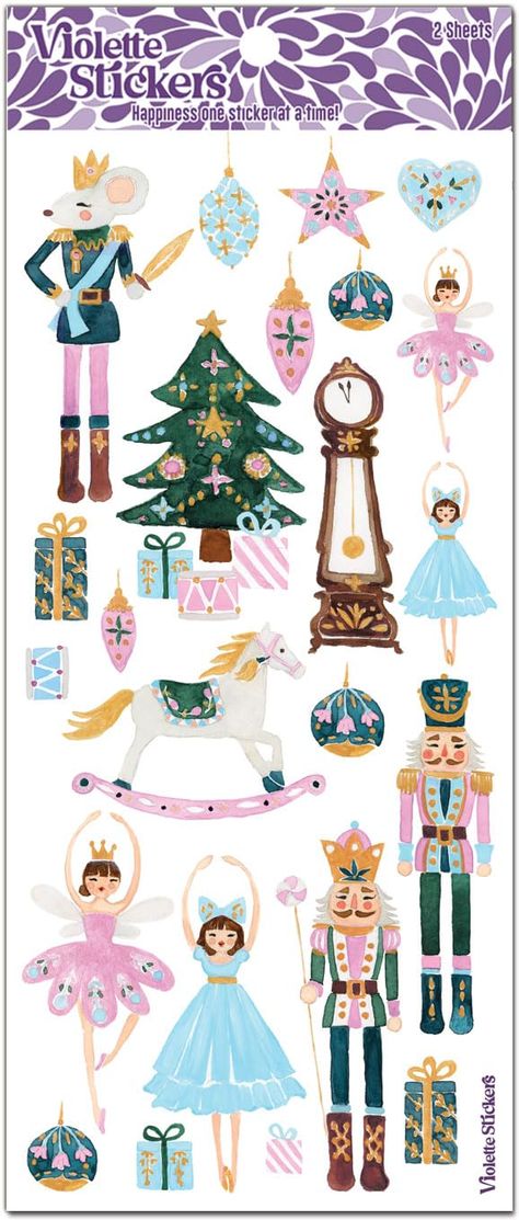 PRICES MAY VARY. Beautiful acid free sticker sheets for scrapbooking and paper crafts Pastel nutcracker sticker sheet with dancing ballerinas, mouse nutcracker, pastel soldiers, white rocking horse Christmas tree with presents and festive ornaments. 2 Sheets of 4" x 8" clear stickers packaged in a plastic sleeve. Pastel, Pastel Nutcracker, Sketchbook Doodles, Christmas Tree With Presents, Stickers Colorful, Nutcracker Ornaments, Scrapbooking Stickers, Nutcracker Christmas, Christmas Mood