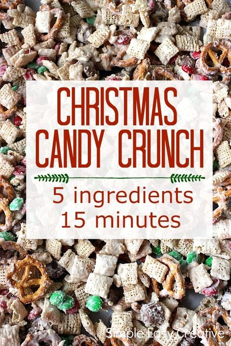 Christmas Crunch, Christmas Candy Recipes, Chex Mix, Think Food, Easy Treats, Köstliche Desserts, Christmas Snacks, Christmas Cooking, Snack Mix