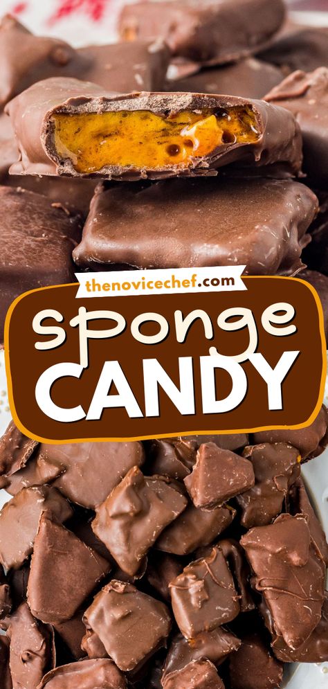 Old Fashioned Christmas Baking, Sponge Toffee Recipe, Angel Food Candy, Sponge Candy Recipe, Sponge Candy, Soft Toffee, Easy Toffee, Chocolate Decadence, Christmas Candy Easy