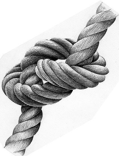 Back Tattoo Rose, Drawing Rope, Still Life Pencil Shading, Rope Tutorial, Rope Tattoo, Rope Drawing, Pen Art Work, Map Tattoos, Stippling Art