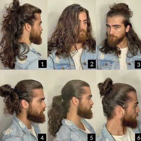 Hair Mens Styles 2021 ❄️️ on Instagram: “Which one do u like 🤔 ? Comment below 👇🏻 ——————————————— • Wanna see more posts like this ? • FOLLOW us @hairmenstyles for more 💎 Tag a…” Men Hair Cuts, Popular Mens Haircuts, Types Of Men, Long Hair Beard, Man Bun Hairstyles, Mens Hairstyles Thick Hair, Mens Haircuts, Men's Long Hairstyles, Viking Hair