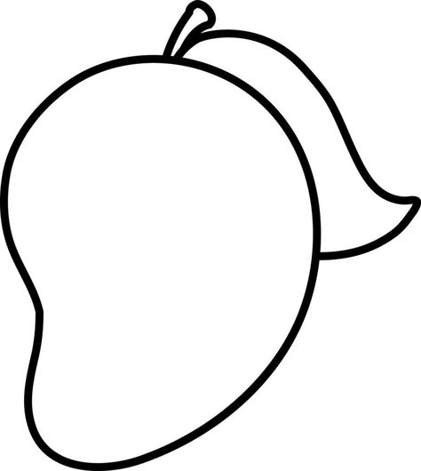 Mango doodle outline for colouring Mango Outline Drawing, Mango Coloring Page, Mango Line Art, Mango Drawing For Kids, Mango Outline, Yellow Coloring Page, Mango Doodle, Mango Sketch, Mango Drawings