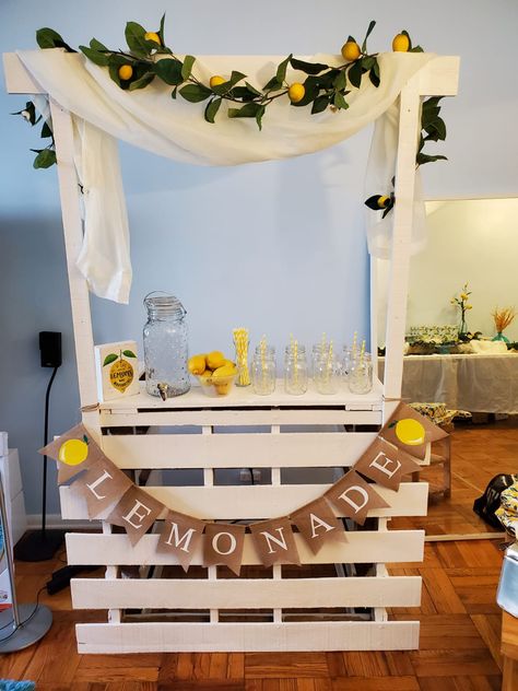 Lemon Themed Party, Pallet Backdrop, Diy Lemonade Stand, Diy Lemonade, Event Photo Booth, 32 Birthday, Baby Fruit, Bridal Shower Backdrop, Fruits Photos