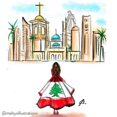 Special post from @melsysillustrations (Link her IG bio to donate): My real name is not Melsy, it’s Jamel. Lebanon was my second home. Before the explosion, Lebanon has been going though a devastating economic crisis - the lira (their form of currency) has lost 80% of its value. People can’t access money and if they do they can only withdraw a few hundred dollars a week. Proceeds of this print will be donated to the Lebanese Red Cross. Please share! ♥️🙏🏻 Lebanon Drawing Ideas, Lebanon Independence Day, Independence Day Drawing, Ig Bio, Economic Crisis, Second Home, Bullet Journal Themes, Journal Themes, Beautiful Drawings