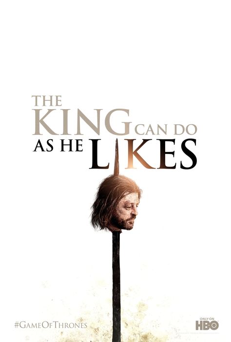 "The King Can Do As He Likes" - Season 2 Teaser Poster Game Of Thrones Cake, Game Of Thrones Instagram, Eddard Stark, Game Of Thrones Poster, Ned Stark, Game Of Thrones 3, Game Of Thrones Tv, Sean Bean, King Do