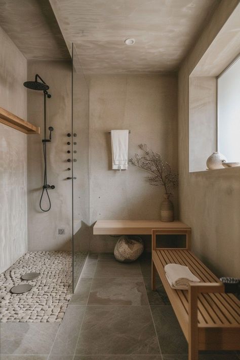 Wellness Bathroom Ideas, Small Bathroom Renovation Ideas Minimalist, Toilet Room Design Ideas, Japandi Room Decor, Bali Interior Design Tropical Style, Japandi Washroom, Japandi Bathroom Decor, Japandi Restroom, Scandanavian Interiors Bathrooms