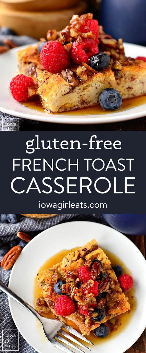 Gluten Free French Toast Casserole, Make Ahead French Toast, French Toast Brunch, Gluten Free Brunch Recipes, Gluten Free French Toast, Gluten Free Brunch, Healthy Brunch Recipes, Gf Breakfast, Breakfast For A Crowd