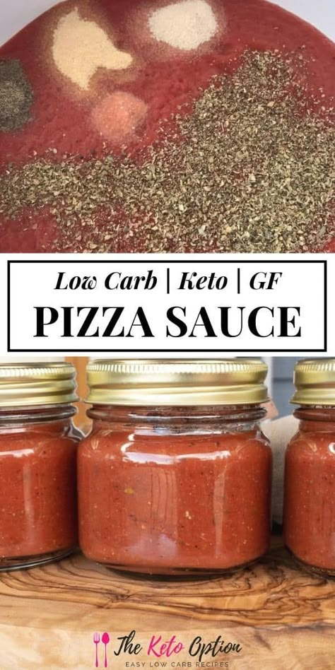 Keto Pizza Sauce | Enjoy this delicious low carb sauce that doubles as a marinara sauce! | Keto sauce | Keto diet | low carb marinara | Visit trinakrug.com/keto-recipes Keto Reseptejä, Keto Pizza Sauce, Keto Sauce, Low Carb Marinara, Keto Sauces, Low Carb Sauces, Keto Pizza, Low Carb Diets, Low Carb Pizza