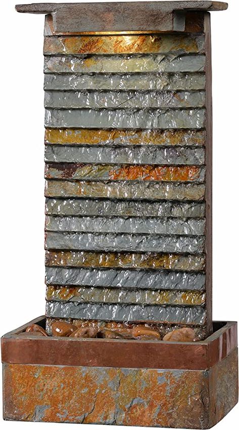 Water Wall Fountain, Table Fountain, Concrete Fountains, Indoor Water Features, Modern Fountain, Indoor Water Fountains, Tabletop Fountain, Natural Stone Flooring, Indoor Fountain