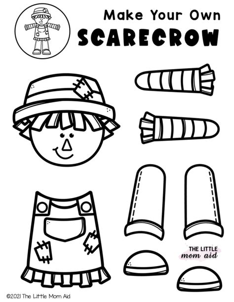 Build Your Own Scarecrow Printable, Paper Scarecrow Craft, Build A Scarecrow Free Printable, Free Scarecrow Printables, Scarecrow Craft Preschool, Scarecrow Template Free Printable, Build A Scarecrow Printable, Kindergarten Scarecrow, Scarecrow Crafts Preschool