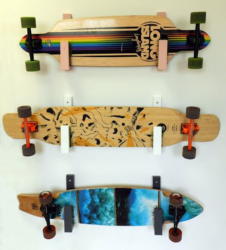 Hang Skateboard On Wall, Skateboard Display Ideas, Skateboard On Wall, Skateboard Holder, Skateboard Hanger, Skateboard Display, Skateboard Storage, Skateboard Room, Skateboard Furniture