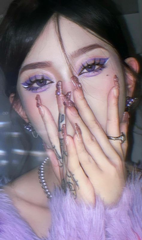 Musa Makeup, Musa Cosplay, Lila Makeup, Makeup Layout, Makeup Face Charts, Ulzzang Makeup, Swag Makeup, Purple Makeup, Ethereal Makeup