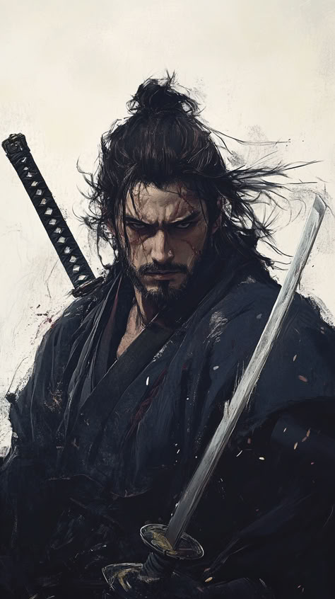 Lone Warrior Wallpaper, Miyamoto Musashi Art Wallpaper, Samurai Cinematography, Fantasy Samurai Art, Musashi Miyamoto Fanart, Vagabond Manga Wallpaper, Musashi Miyamoto Wallpapers, Musashi Wallpaper, Sekiro Tattoo