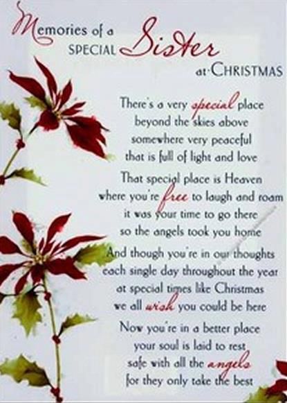 Missing My Sister, My Sister Quotes, Christmas In Heaven Poem, Miss My Sister, Merry Christmas Sister, In Memory Of My Sister, Merry Christmas In Heaven, Sister In Heaven, My Dear Sister