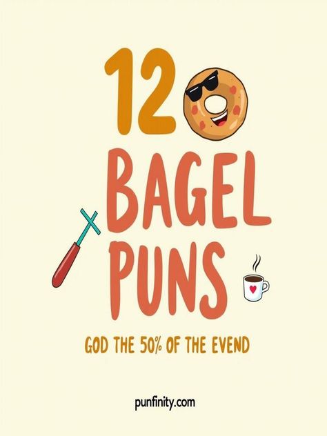 bagel puns Bagel Appreciation Sayings, Beagle Bread, Funny Food Puns Hilarious, Breakfast Puns, Punny Jokes, Funny Food Puns, Bagel Cream Cheese, Breakfast Bagel, Cute Phrases