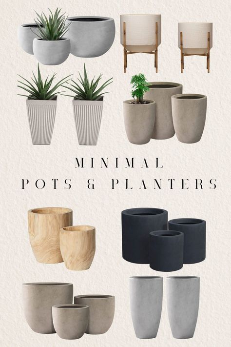 Large Porch Planter Ideas, Porch Trees Potted, Outdoor Entryway Decor, Front Door Plants, Diy Planters Outdoor, Outdoor Vases, Concrete Plant Pots, Outdoor Entryway, Modern Pot