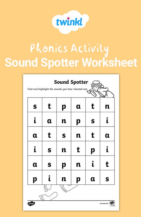 This is a fantastic exercise to practice SATPIN phonics as a class. Call out sounds and have your students find and highlight them using this fun sound spotter worksheet. Visit the Twinkl website to discover many more phonics resources that'll save you time.   #phonics #satpin #ks1resources #phonicsresource #teachingresources #ks1 #ks1english #phonicsactivities #satpinactivities #twinkl #twinklresources #language #soundspotter #sounds #homeeducationuk #homeschool #parents Jolly Phonics Group One Worksheets, Satpin Worksheets Free, Phonics Satpin Activities, Jolly Phonics Worksheets Group 1, Satpin Phonics Worksheets, Satpin Activities Eyfs, Satpin Activities, Satpin Phonics, Eyfs Literacy