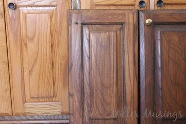 How to Gel Stain Cabinets - Bathroom - Other - by General Finishes Corporation Oak Cabinet Makeover Without Painting, Oak Cabinet Makeover, Gel Staining Cabinets, Dark Oak Cabinets, Gel Stains, Java Gel, Honey Oak Cabinets, Painting Oak Cabinets, Update Cabinets