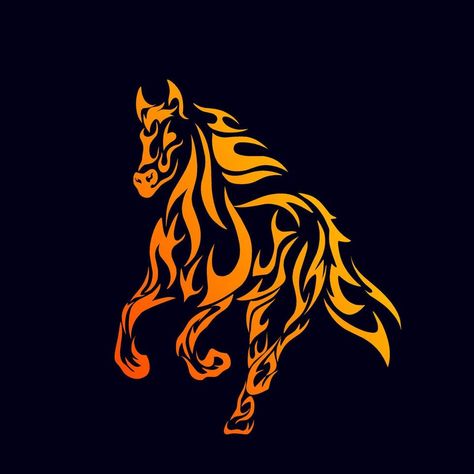 Fire Horse Tattoo, Fire Horse, Horse Tattoo, All About Horses, Horse Drawing, Illustration Vector, Tattoo Art, Easy Drawings, Art Tattoo