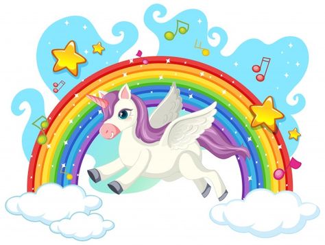 Cute unicorn on the sky | Free Vector #Freepik #freevector #music #cloud #cartoon #animal Sky Templates, Rainbow Icon, Unicorn Backgrounds, Unicorn Background, Unicorn Wallpaper Cute, Cute Rainbow Unicorn, Happy Unicorn, Unicorn Card, Kawaii Unicorn