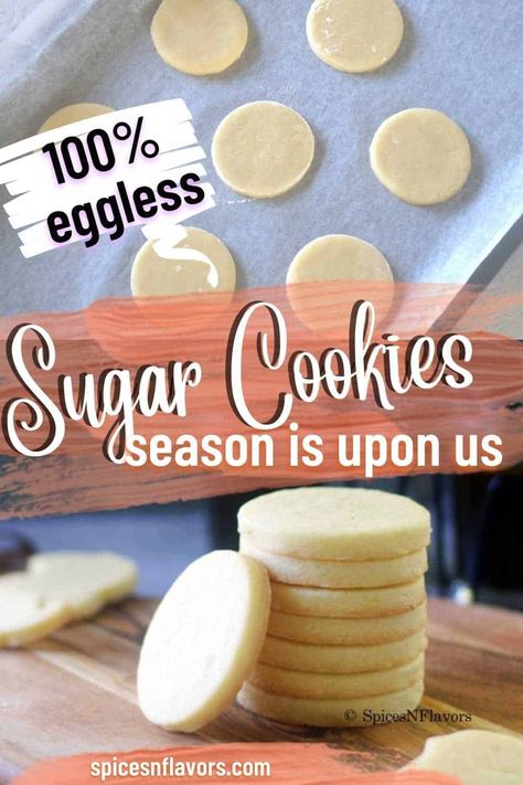 No Egg Sugar Cookies, Eggless Royal Icing, Eggless Sugar Cookie Recipe, Cake Pricing Guide, Eggless Sugar Cookies, Cut Out Cookie, Eggless Cookie Recipes, Eggless Cookies, Vanilla Sugar Cookies