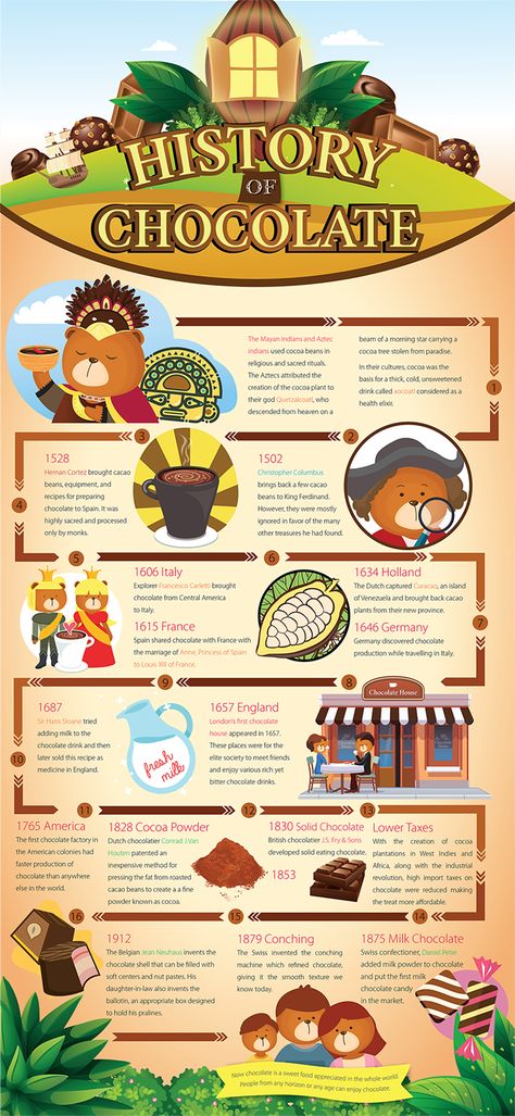 Facts About Chocolate, Chocolate Projects For School, History Of Food, Chocolate Infographic, Chocolate Facts, Chocolate History, Walnut Biscotti, Chocolate Touch, Chocolate School