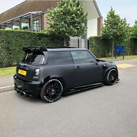 Black on Black Mini-Cooper Mini Cooper Modified, Mini Cooper S Modified, Mini Cooper R53, Modded Mini Cooper, R56 Mini Cooper S, R53 Mini Cooper S, Matte Black Mini Cooper, Blacked Out Mini Cooper, Mini Cooper Tuning