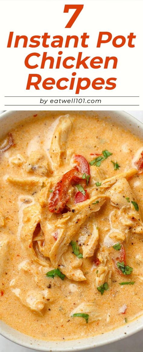 Instant Pot Chicken Recipes: 7 Instant Pot Chicken Recipes for Fast & Easy Dinners — Eatwell101 Insta Pot Chicken Recipes, Chicken Breast Soup, Chicken Breast Instant Pot Recipes, Skinless Chicken Breast Recipes, Instant Pot Chicken Recipes, Chicken Boneless Breast Recipes, Frozen Chicken Recipes, Fast Easy Dinner, Leftover Chicken Recipes