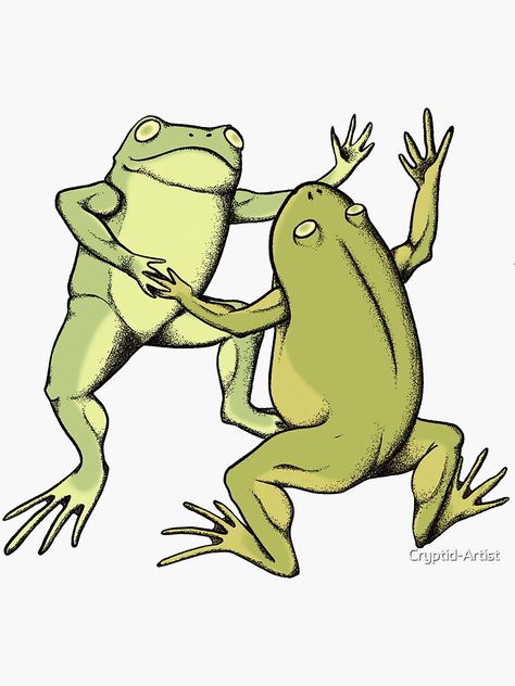 Dancing Frog Drawing, Toad Dancing, Sam Aesthetic, Dancing Frogs, Hugging Drawing, Dancing Drawing, Dancing Animals, Frog Illustration, Frog Pictures