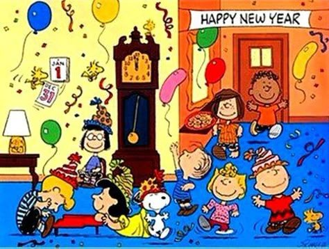 Peanuts - Happy New Year Happy New Year Friend Quotes, Happy New Years Eve Images, Snoopy Happy New Year, Snoopy New Year, New Years Eve Images, Happy New Year Friends, Peanuts Party, Charlie Brown And Friends, Brown And Friends