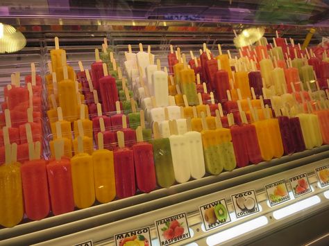 Popsicle stand, La Boqueria, Barcelona Popsicle Stand, La Boqueria Barcelona, Snow Cream, Fruit Bars, Cream Packaging, Ice Cream Packaging, La Boqueria, Fruit Bar, Shaved Ice