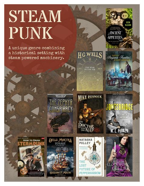 Steampunk Idea Generation Techniques, Steampunk Books, Secret Library, Steampunk Book, Idea Generation, Reading List Challenge, Tbr Pile, Steampunk Aesthetic, Library Book Displays