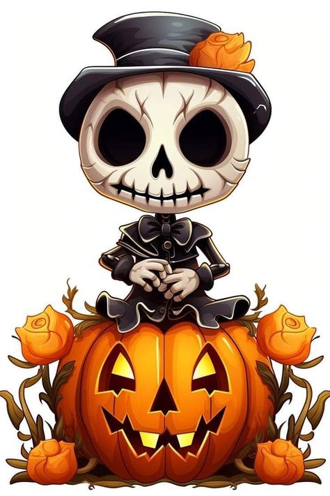 Pumpkin Art Ideas, Kawaii Skull, Halloween Imagem, Photo Halloween, Image Halloween, Halloween Wallpaper Cute, Halloween Clips, Halloween Artwork, Halloween Wallpaper Iphone