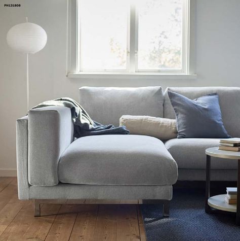 Pin for Later: Ikea Goes Back to Basics For Its Latest February Product Release  This simple sofa ($1,099) and sofa cover ($239) are very Ikea, but hey, they're classics. Nockeby Sofa, Ikea Bank, Ikea Usa, Ikea Couch, Bachelorette Pad, Cheap Sofas, Elegant Living Room Design, Simple Sofa, Ikea Sofa