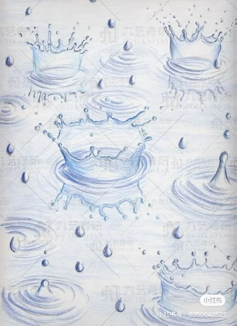 Raindrop Art, Water Drop Drawing, Tattoos Outdoors, Drawing Reference Photos, Tree Drawings Pencil, Rain Art, Animals Design, Water Drawing, Architecture Quotes