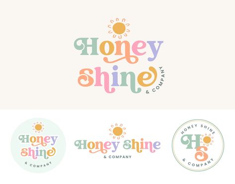 Boho sun logo and watermark kit. Instant download logo Apparel Logo Design Ideas, Google Fonts For Website, Tropical Business Cards, Etsy Shop Design, Bright Branding Design, Colorful Logo Design Ideas, Branding Board Inspiration, Logo Trends 2024, Craft Shop Logo