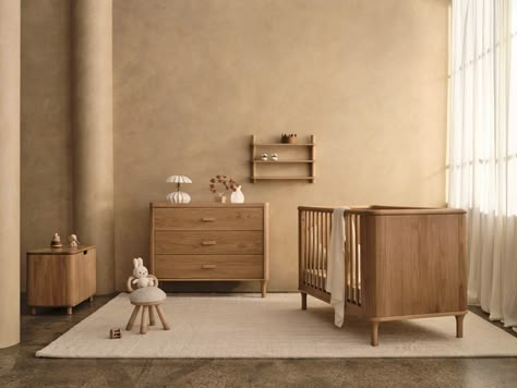 Willow Nursery Package | Tasman Eco Wooden Nursery Furniture, Ferm Living Nursery, Japandi Nursery Room, Nursery Nook In Bedroom, Baby Room Layout, Aesthetic Nursery Room, Japandi Nursery, Baby Room Minimalist, Japanese Nursery