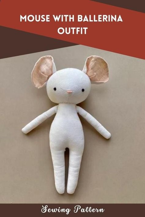 Toy Mouse Sewing Pattern, Mini Animal Sewing Pattern, Tilda Sewing Pattern, Stuffed Mouse Pattern Free Sewing, Stuffed Mouse Pattern, Mouse Doll Pattern Free, Easy Doll Sewing Pattern, Free Mouse Sewing Pattern, Animal Doll Patterns Free Sewing