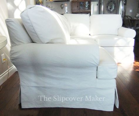 White Slipcover Sofa, White Linen Sofa, Fabric Canada, White Slipcovers, Custom Slipcovers, Washable Slipcovers, Slip Covers, Ottoman Slipcover, Upholstery Diy