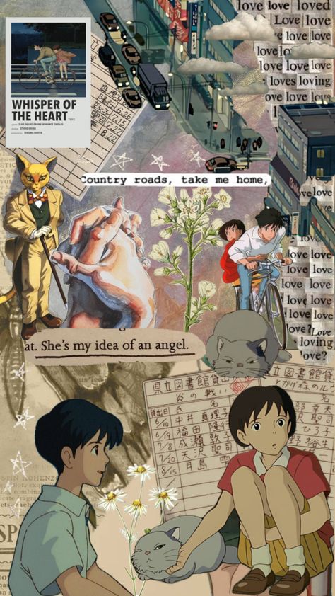 #whisperoftheheart #ghibliflims Aesthetic Wallpaper Studio Ghibli, Best Ghibli Movies, Studio Ghibli Crafts, Studio Ghibli Poster, Wallpaper Studio, Book Cover Design Template, Studio Ghibli Fanart, Ghibli Aesthetic, Whisper Of The Heart