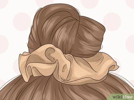 Using a scrunchie to make a bun is very easy and convenient. This is a really cool hack for your hair. Enjoy!😁 One Scrunchie Hairstyles, How To Wear Scrunchies, Scrunchie Bun Hairstyles, Hair Styles With Scrunchies, Braid Space Buns, Giant Scrunchie, Scrunchie Bun, Scrunchies Hairstyles, Ponytail High