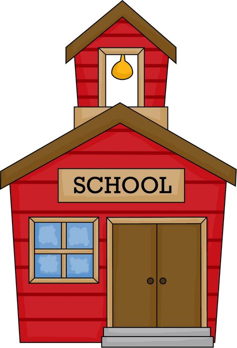 Free School Clipart, 100 Días De Clases, Red School House, Animation Schools, Education Clipart, Back To School Clipart, Miss Kindergarten, House Cartoon, House Clipart