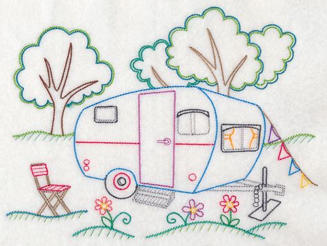 Camper's Paradise (Vintage) I've always wanted to learn how to embroider. Caravan Images, Library Embroidery, Hantverk Diy, Retro Embroidery, Lazy Daisy Stitch, Hungarian Embroidery, Embroidery Transfers, Embroidery Patterns Vintage, Embroidered Towels