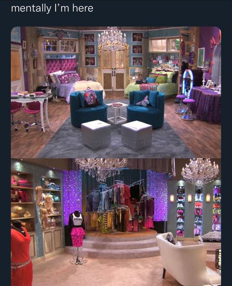 Hannah Montana Room, Montana Bedroom, Celebrity Bedrooms, 2000s Room, Cool Kids Rooms, Edging Ideas, Closet Room, Space Room, Hannah Montana