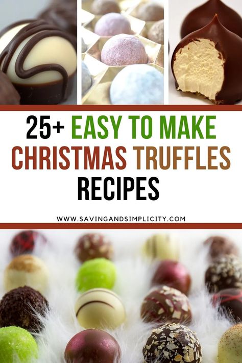 Chocolate truffles, gingerbread truffles and so many more. 25 easy to make delicious Christmas truffles perfect for sharing and gift giving. DIY holiday gift giving and candy making. Easy edible gifts and holiday dessert recipes. Christmas truffle recipes. Super easy to make vegan truffles. Holiday Sweets For Gifts, French Truffles Recipe, Easy Christmas Chocolates, Easy Christmas Truffles, Kit Kat Truffles, Homemade Chocolates For Christmas, Molded Candy Recipes, Homemade Christmas Chocolates, Christmas Chocolates Ideas