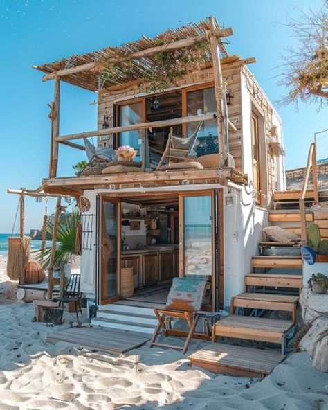 Tiny House Perfect on Instagram: "From 1-10? Which one of these fantastic Tiny Home on the beach is your fave? 🏡 💕  🏠follow us at @tinyhouseperfect 🏠 🏠follow us at @tinyhouseperfect 🏠 🏠follow us at @tinyhouseperfect 🏠 Credits: @tinyhousesdreams  ______________________  #tinyhouseattractive #tinyhouse #tinyhome #tinyhousemovement #tinyliving #homeiswhereyouparkit #tinyhomes #vanlife #tinyhouselife #tinyhouseliving #tinyhousenation #architecture #travel #tinyhouses #tinyhouseonwheels #fire  #tinyhousedesign #wood #winter #tinyhousebuild #interiordesign #camping #snow #tinyhouselove #design #roadtrip" Bungalow On The Beach, Beach Tiny House, Home On The Beach, Wood House Design, Tiny Beach House, Beach Home Interiors, Bamboo House Design, Cabin Tiny House, Tiny House Nation